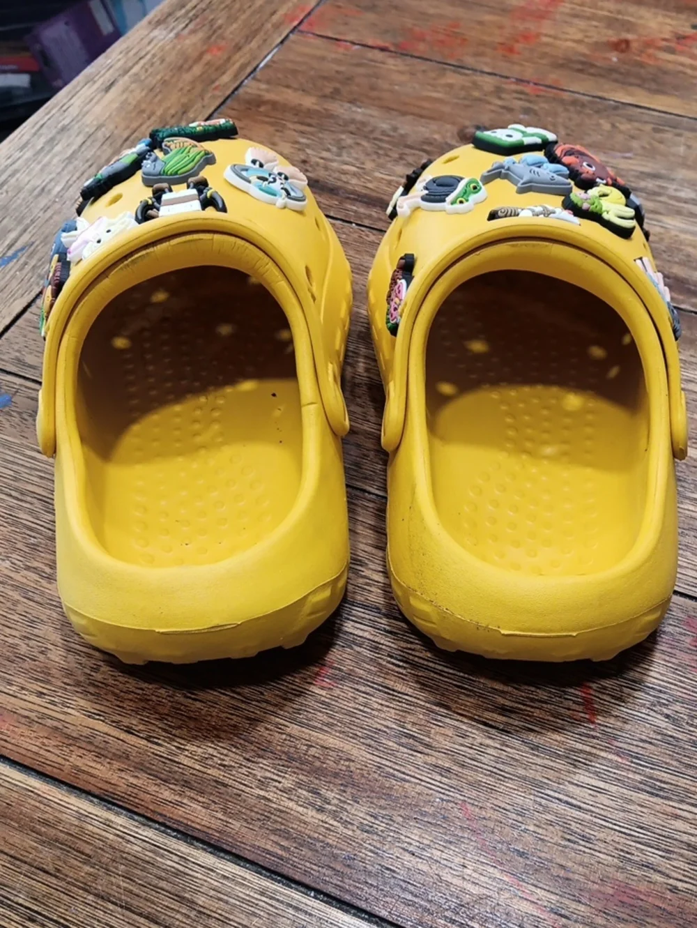 Yellow Kids Clog Shoes with Fun Charms